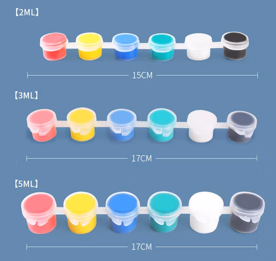 2ml, 3ml, 5ml, 12ml, 6/8/12/24 색상 무독성 스트립 냄비 전문 아크릴 페인트 냄비 세트