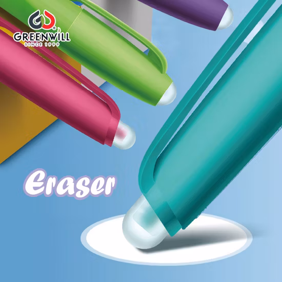 학용품용 맞춤형 프로모션 젤 펜, Greenwill 문구류 패션 젤 펜, 리필 가능 지울 수 있는 젤 펜(KP18001)